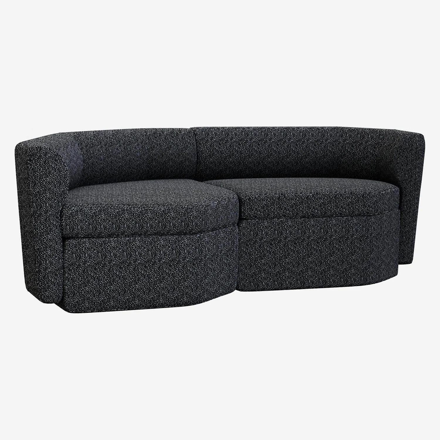 Canapé modulable d'angle gauche en tissu - Noir obsidienne - 3