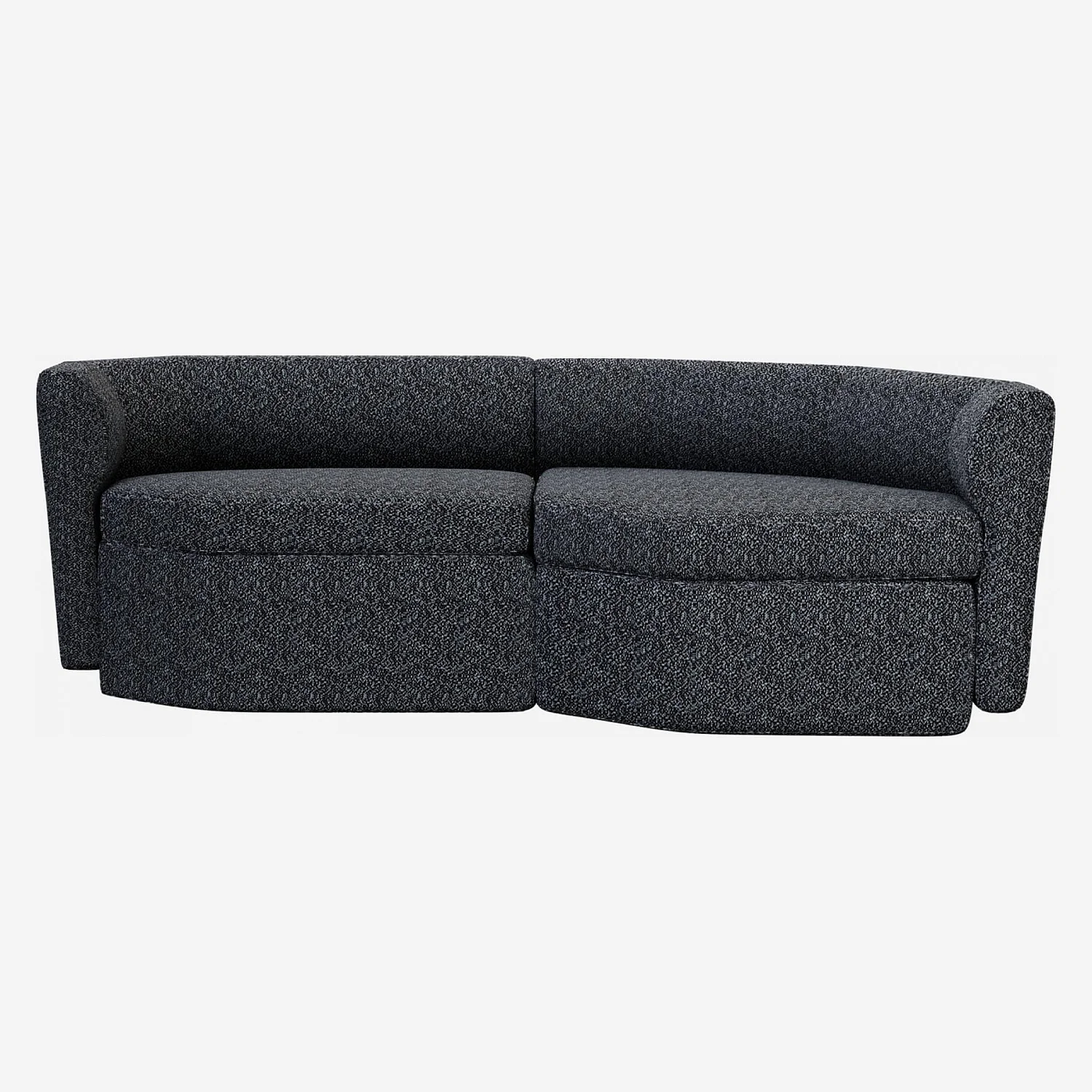 Canapé modulable d'angle droit en tissu - Noir obsidienne - 2