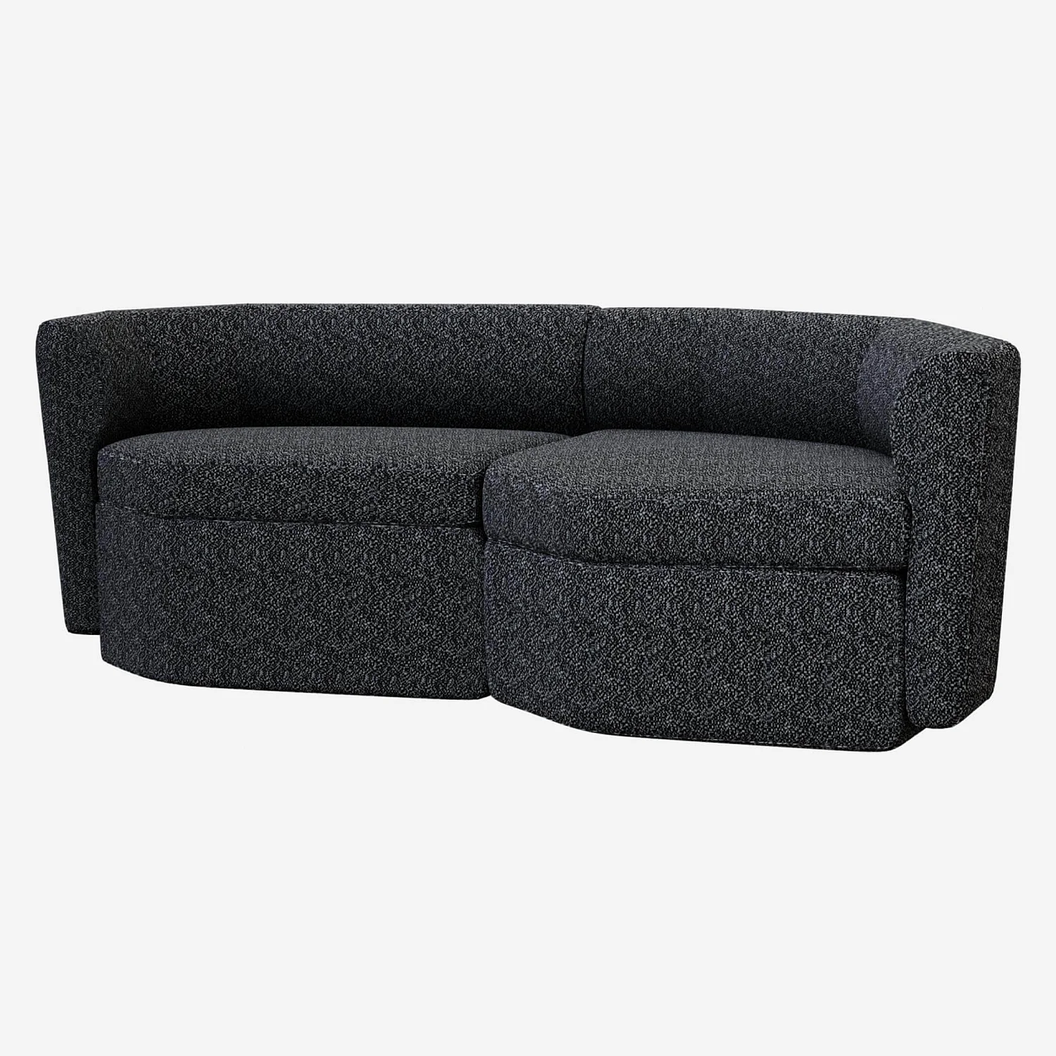 Canapé modulable d'angle droit en tissu - Noir obsidienne - 3