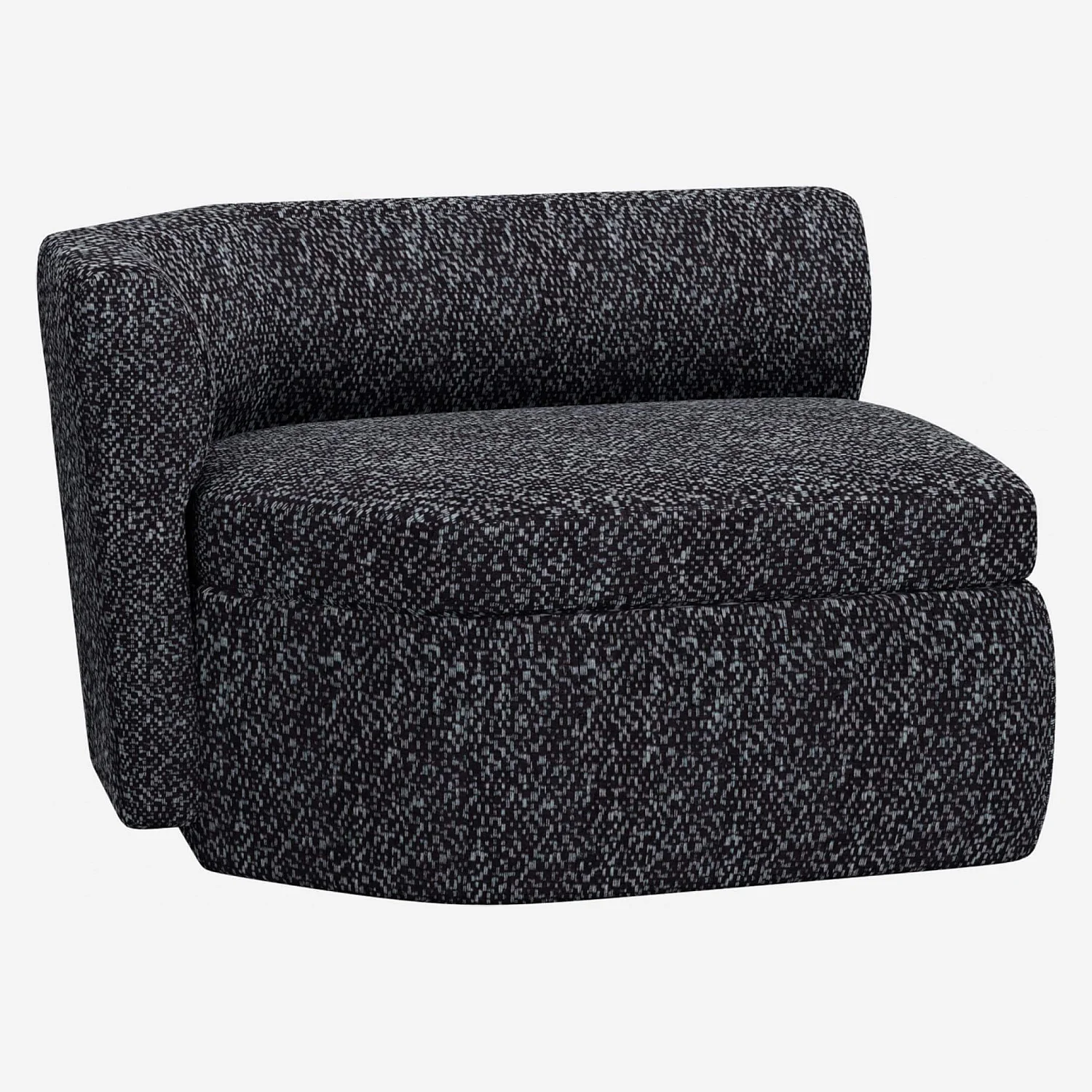 Méridienne droite en tissu - Noir obsidienne - 2