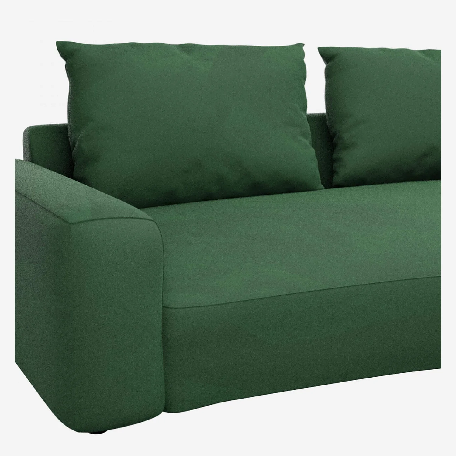 Canapé d'angle droit de forme organique en velours - Vert émeraude  - 2