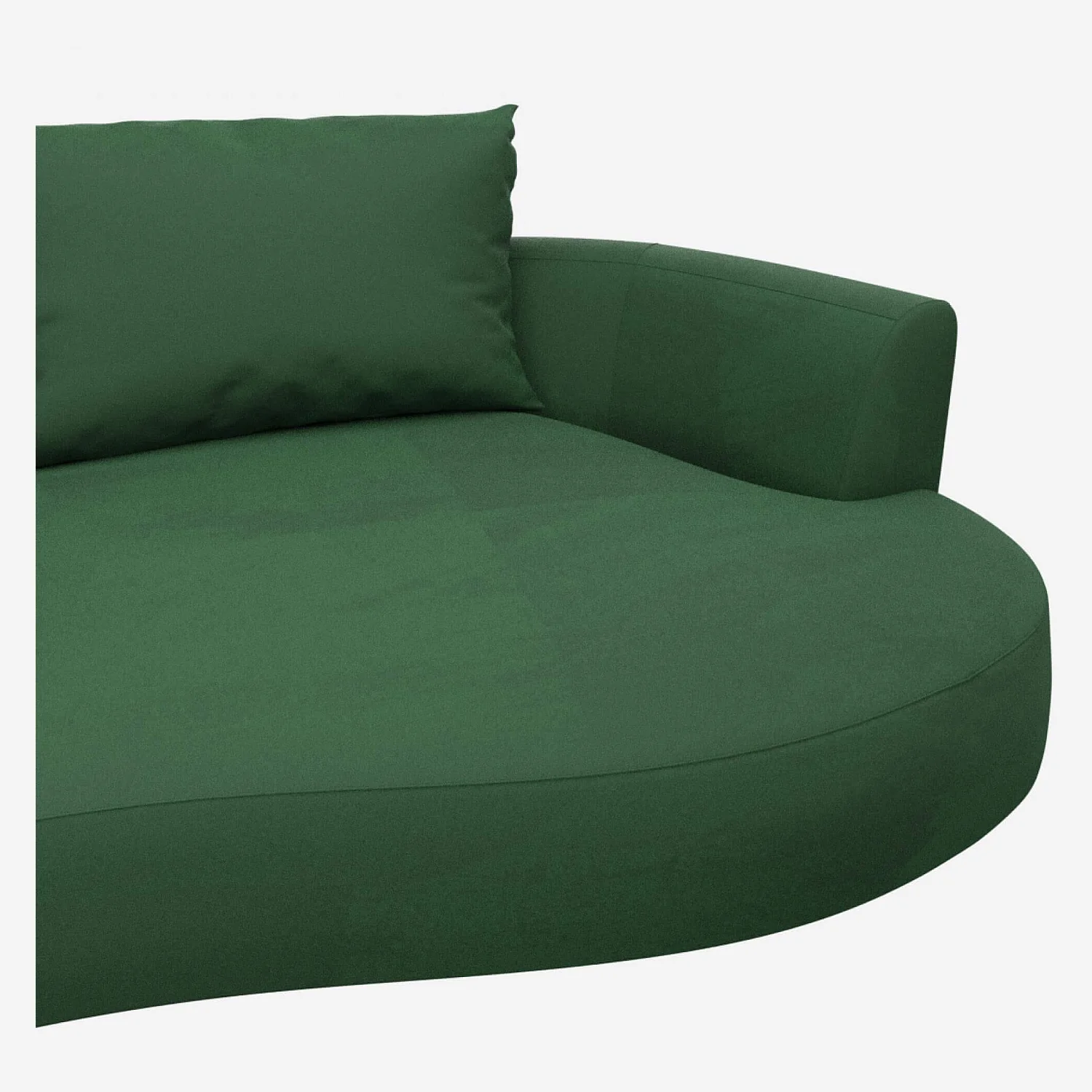 Canapé d'angle droit de forme organique en velours - Vert émeraude  - 4