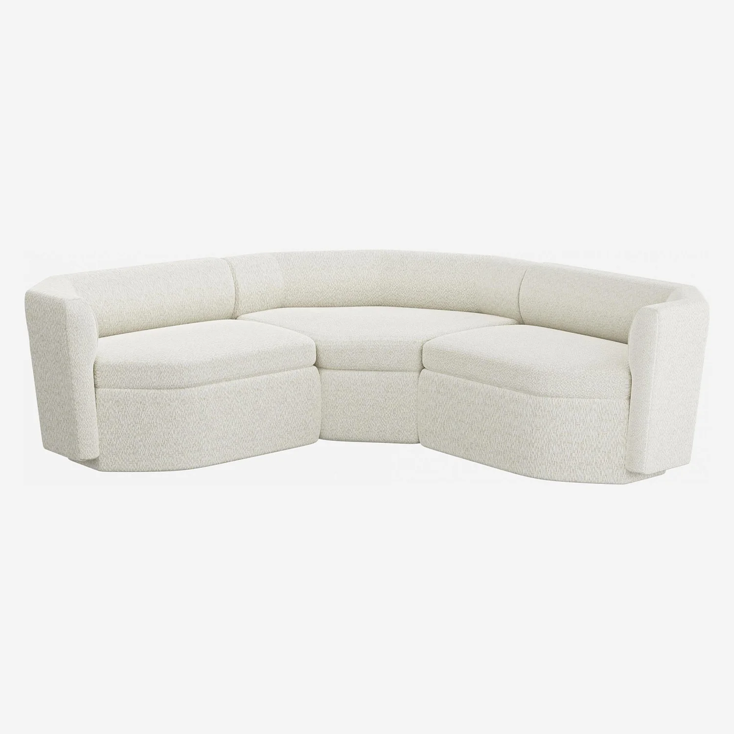 Grand canapé modulable d'angle symétrique en tissu - Blanc albâtre - 2