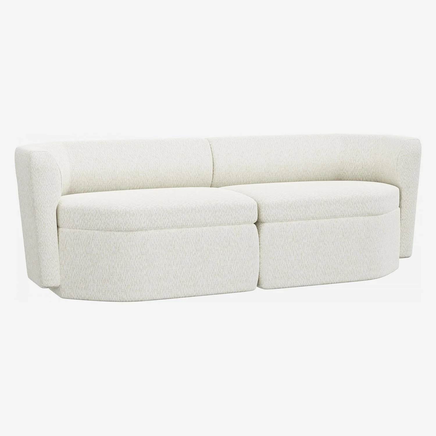 Canapé modulable 2 places en tissu - Blanc albâtre - 3