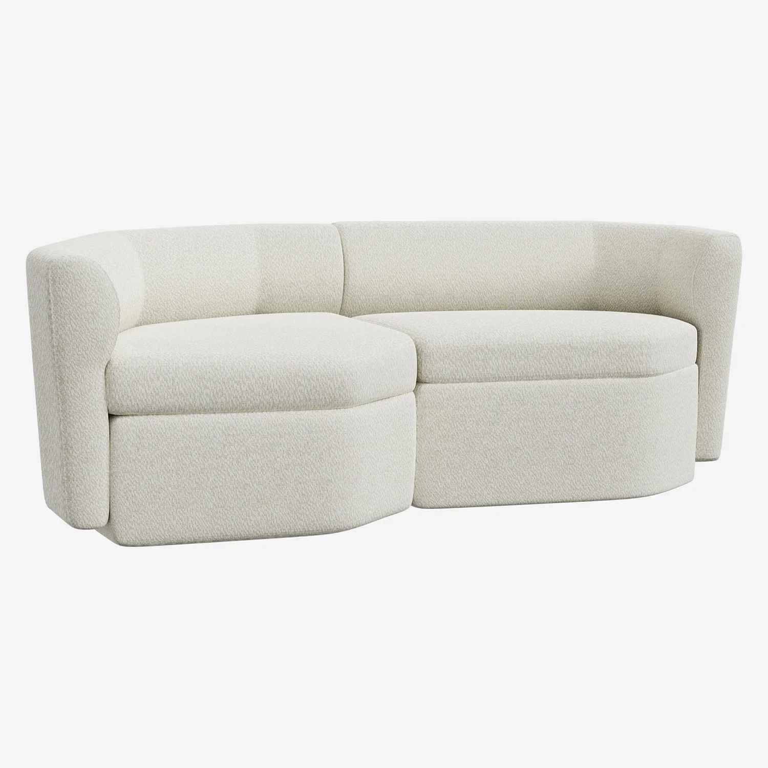 Canapé modulable d'angle gauche en tissu - Blanc albâtre - 2