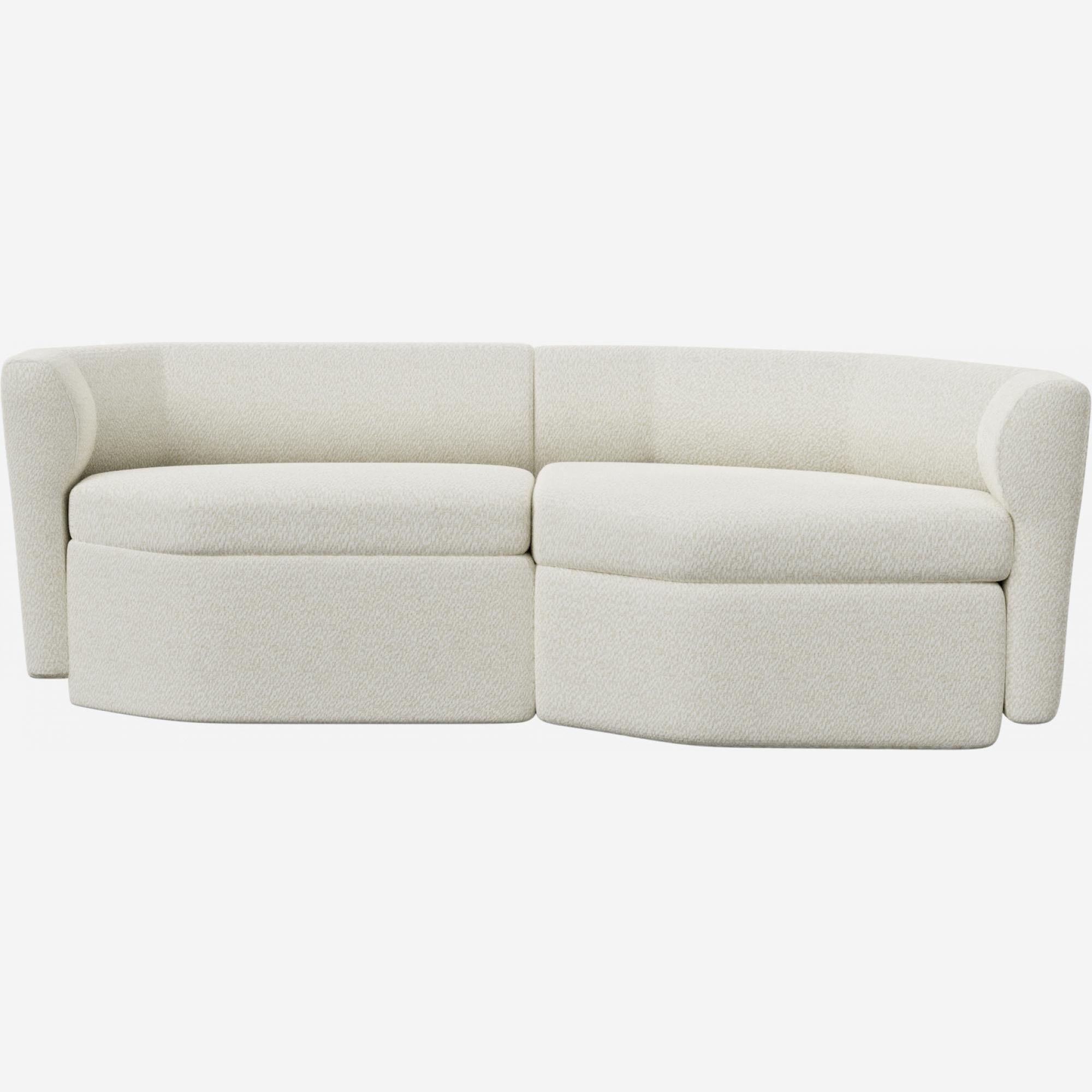 Modulares 2-Sitzer-Sofa mit Ecke rechts aus Stoff - Alabasterweiß - Design by Anthony Guerrée