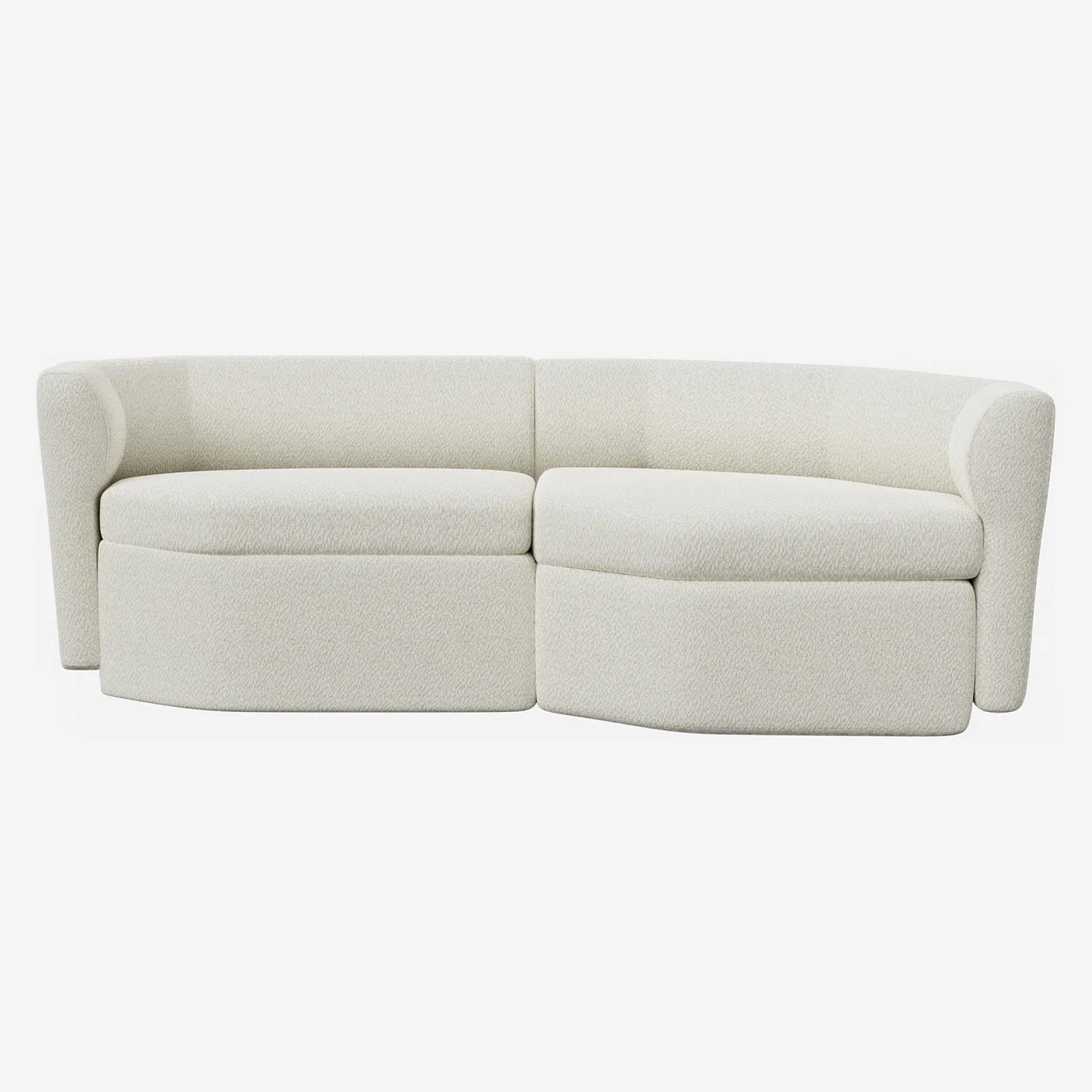 Modulares 2-Sitzer-Sofa mit Ecke rechts aus Stoff - Alabasterweiß - Design by Anthony Guerrée - 1