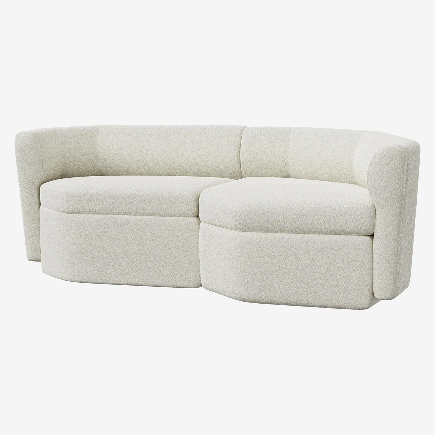 Modulares 2-Sitzer-Sofa mit Ecke rechts aus Stoff - Alabasterweiß - Design by Anthony Guerrée - 2