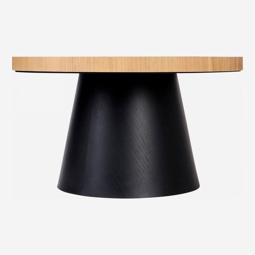 Table d'appoint ronde - Hauteur 40 cm - Noir et naturel