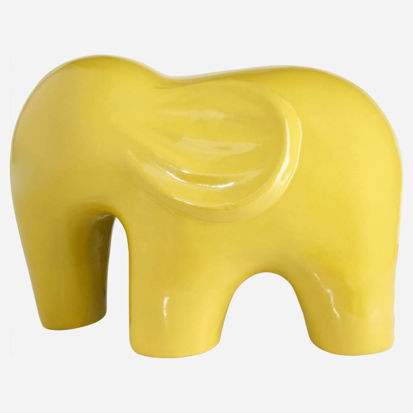 Elefanten-Hocker aus Keramik - Gelb