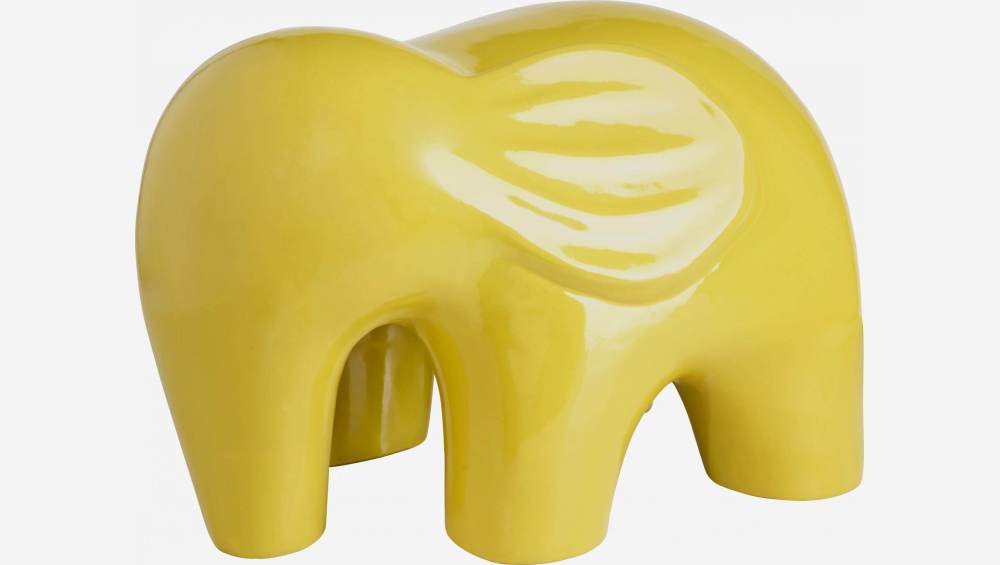 Elefanten-Hocker aus Keramik - Gelb