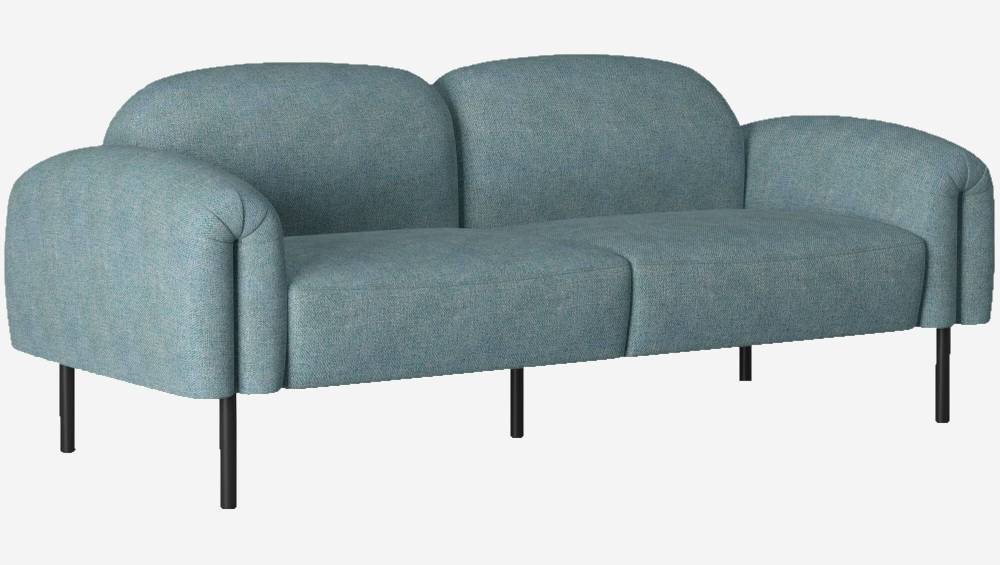 Sofá de 3 plazas de tela - Azul
