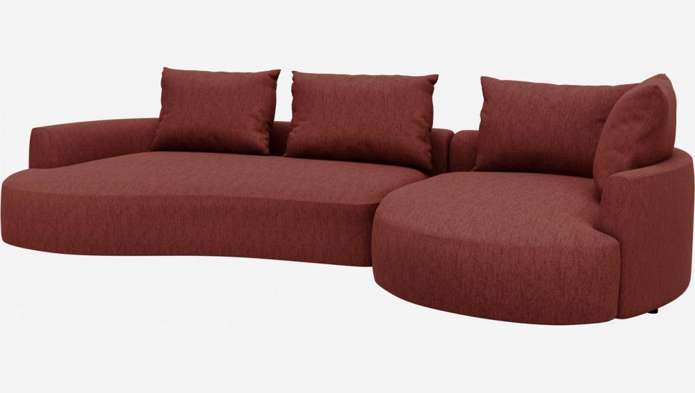 Canapé d'angle droit de forme organique en tissu Copparo - Rouge 