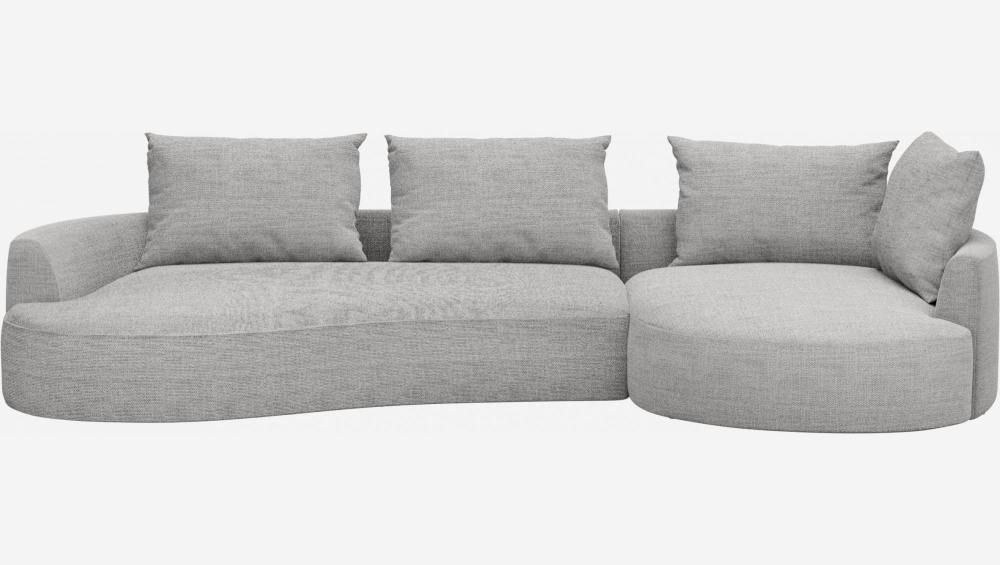 Canapé d'angle droit de forme organique en tissu Fasoli - Gris clair 