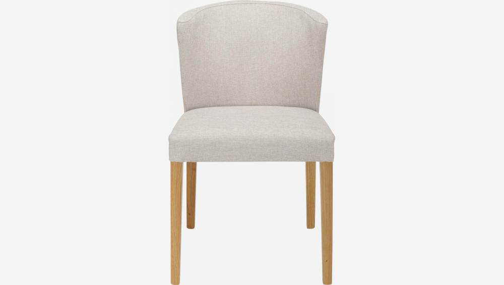 Fabric chair - Light grey - Oak legs
