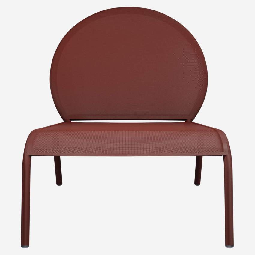 Chaise lounge en aluminium et textilène - Rouge