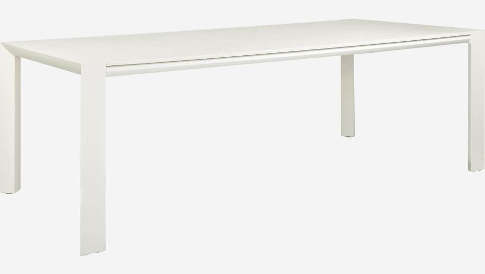 Table de jardin rectangulaire en aluminium laqué blanc