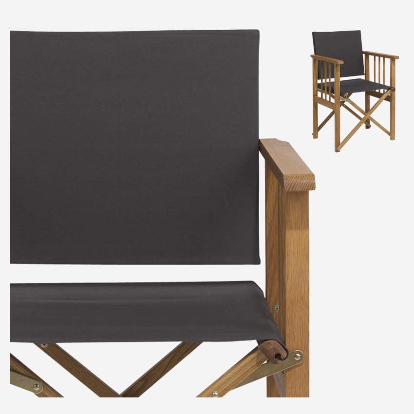 Toile en coton pour chaise pliante - Gris (structure vendue séparément)