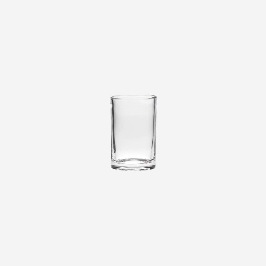 Zylindrische Vase, 15 cm, aus transparentem Glas