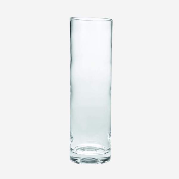 Transparent glass 52cm cylindrical vase