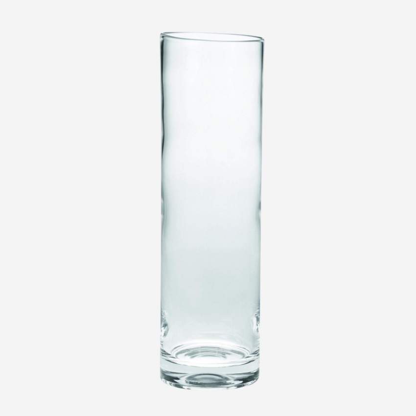 Vase cylindrique 52cm en verre  transparent