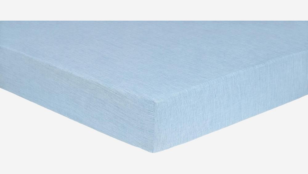 Spannbettlaken aus Baumwolle - 180 x 200 cm - Blau