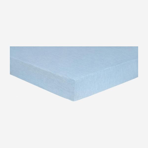 Spannbettlaken aus Baumwolle - 160 x 200 cm - Blau
