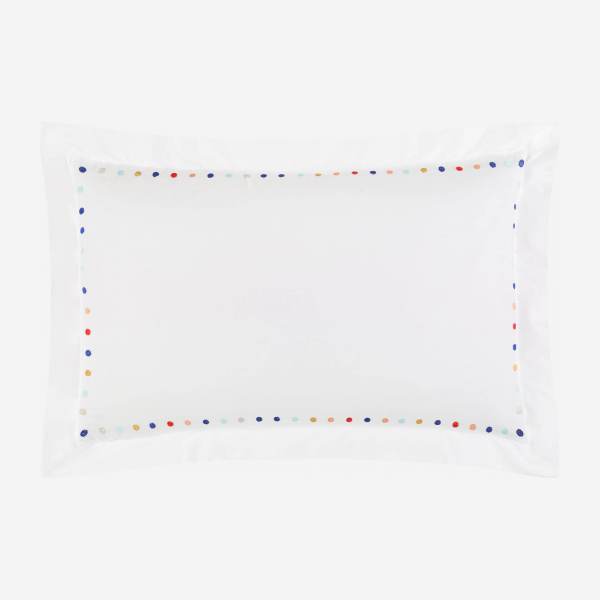 Taie d'oreiller en coton - 50 x 80 cm -Blanc - Design by Studio Habitat