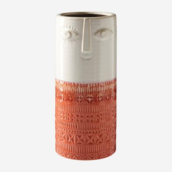 Vase aus Sandstein - Korallenfarben - 33 cm