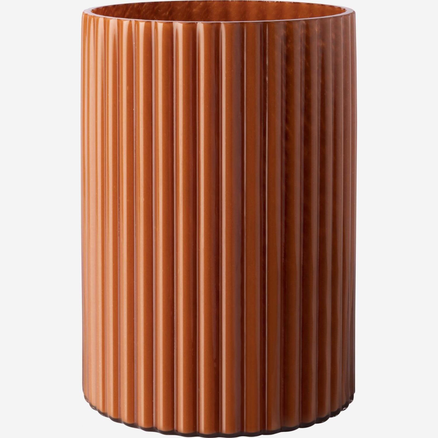 Vase en verre soufflé - 20 x 27 cm - Orange