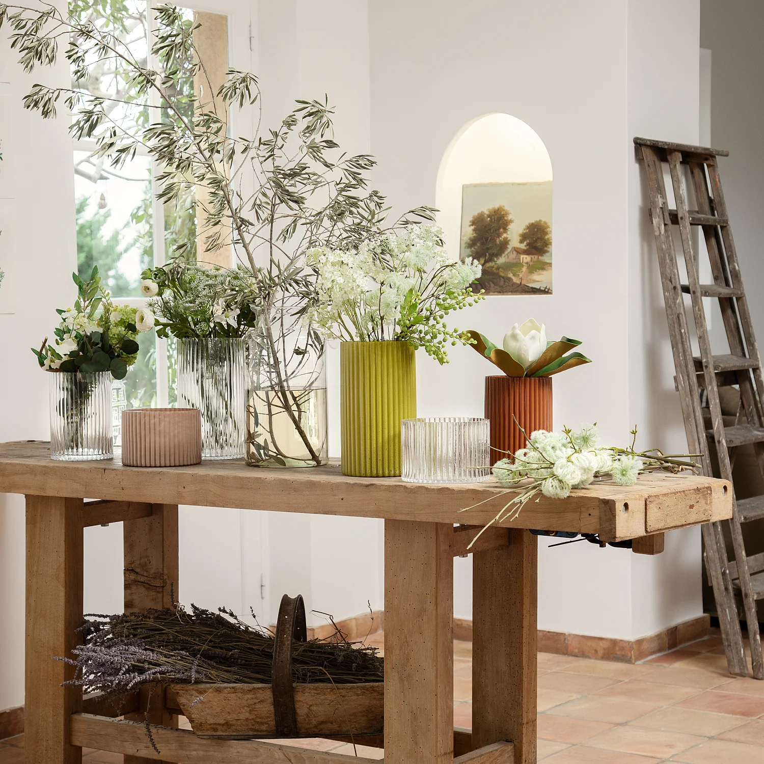 Vase en verre soufflé - 20 x 27 cm - Orange - 6