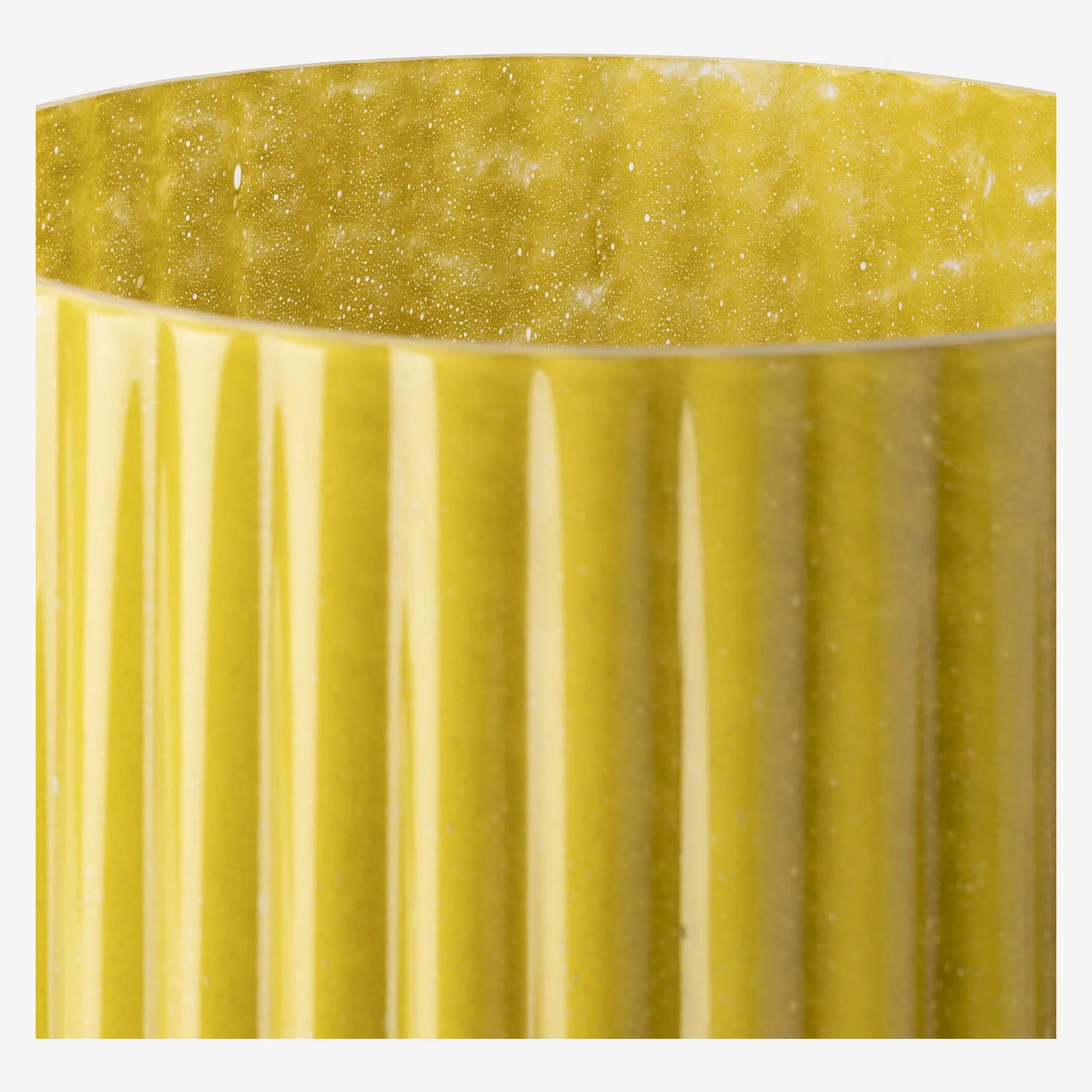 Vase en verre soufflé - 21 x 35 cm - Vert olive - 4