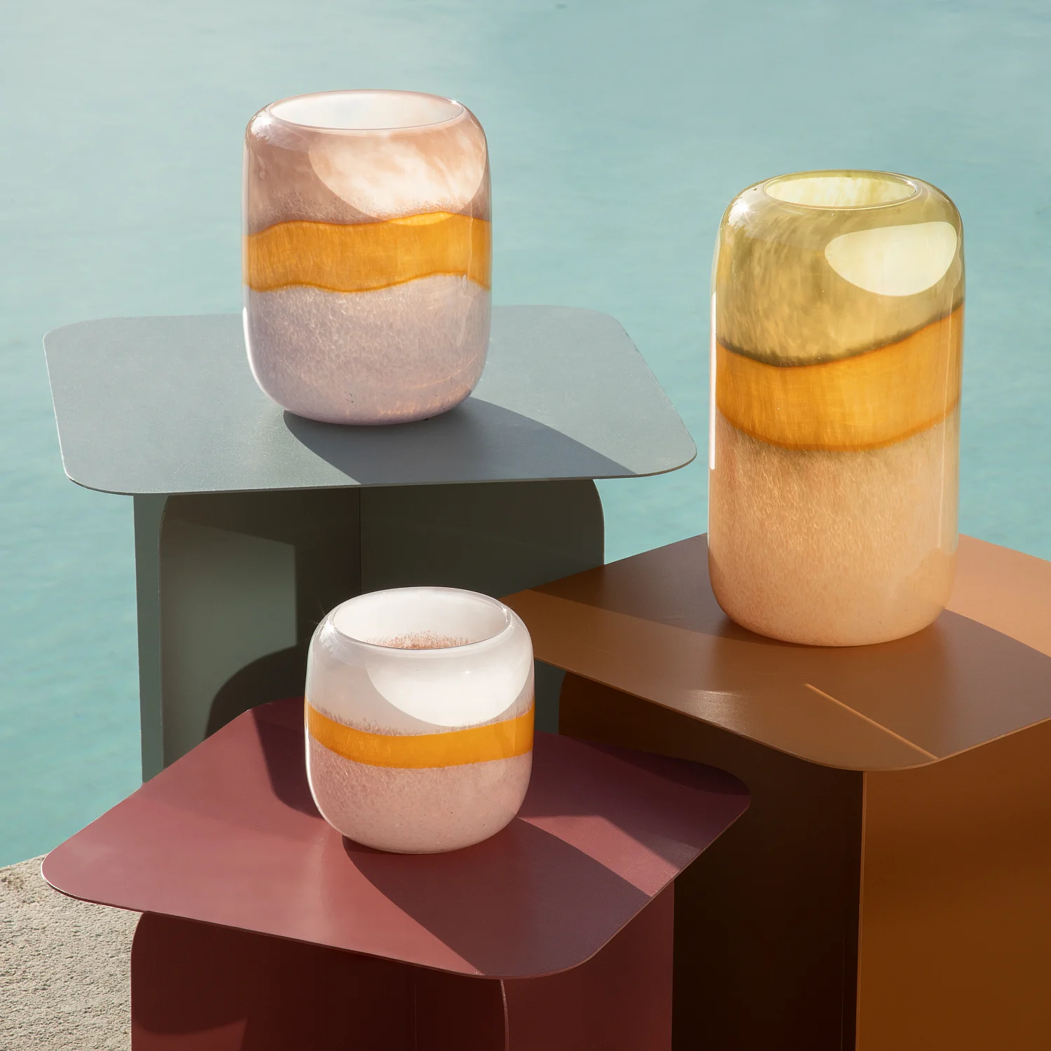 Photophore en verre soufflé - Multicolore - 1