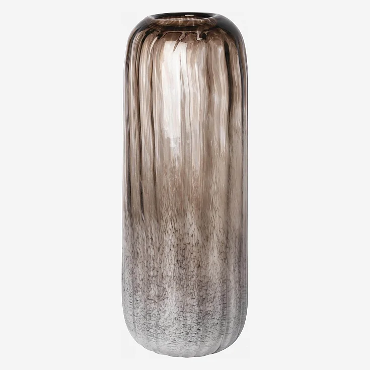 Vase en verre soufflé - 18 x 38 cm - Brun  - 2