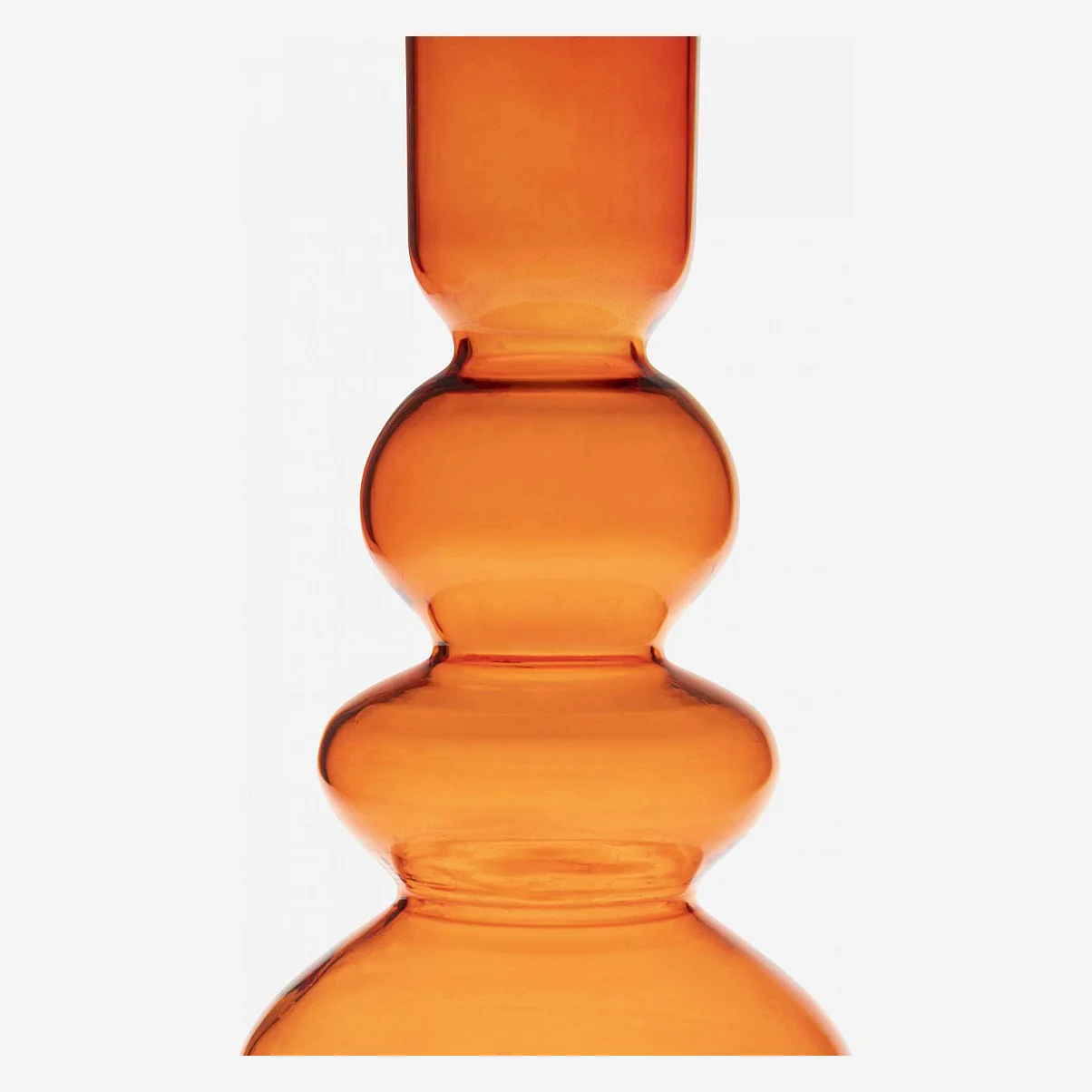 Bougeoir en verre soufflé - 15 x 29 cm - Rouge - 3