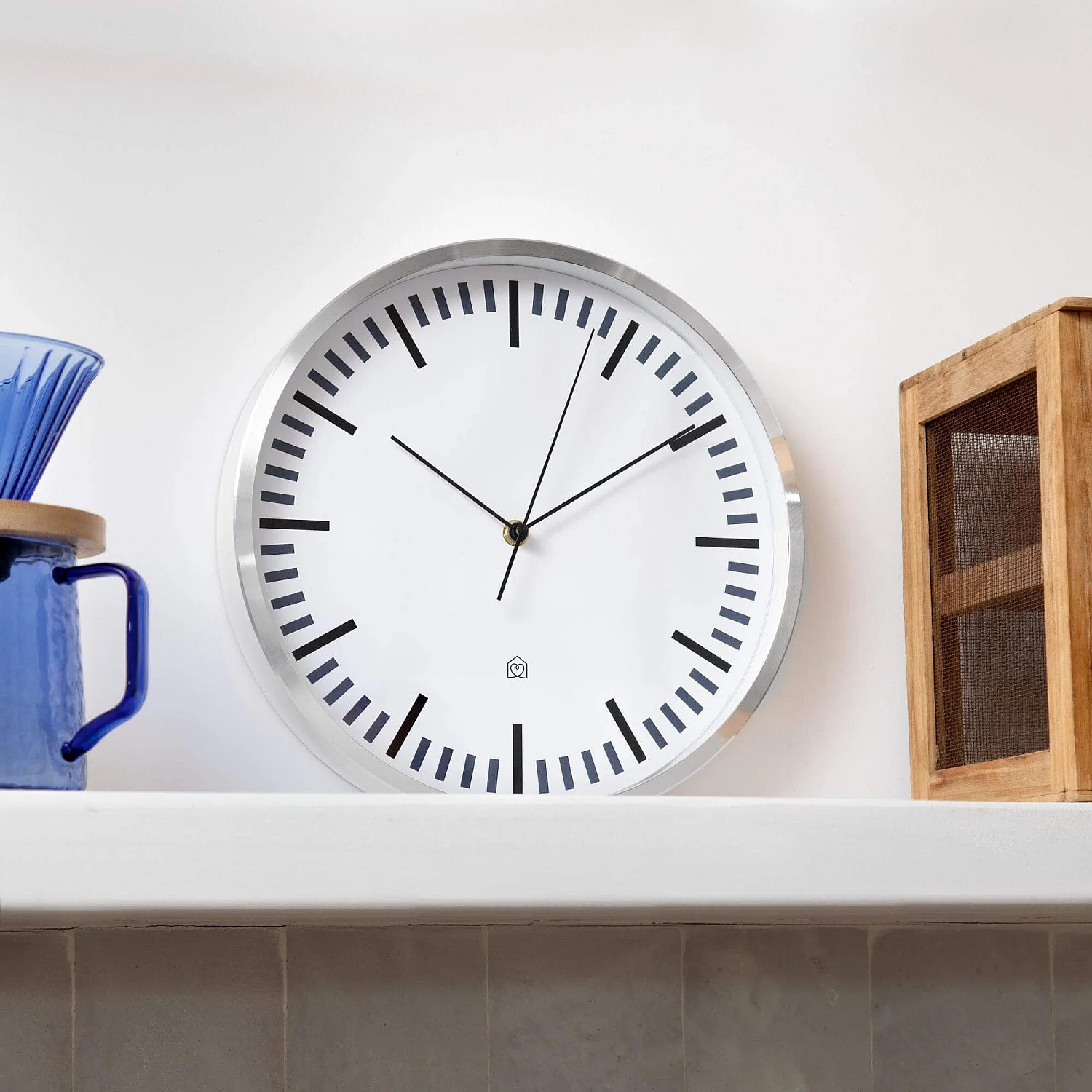 Horloge murale en aluminium - 31 cm - Argent - 4