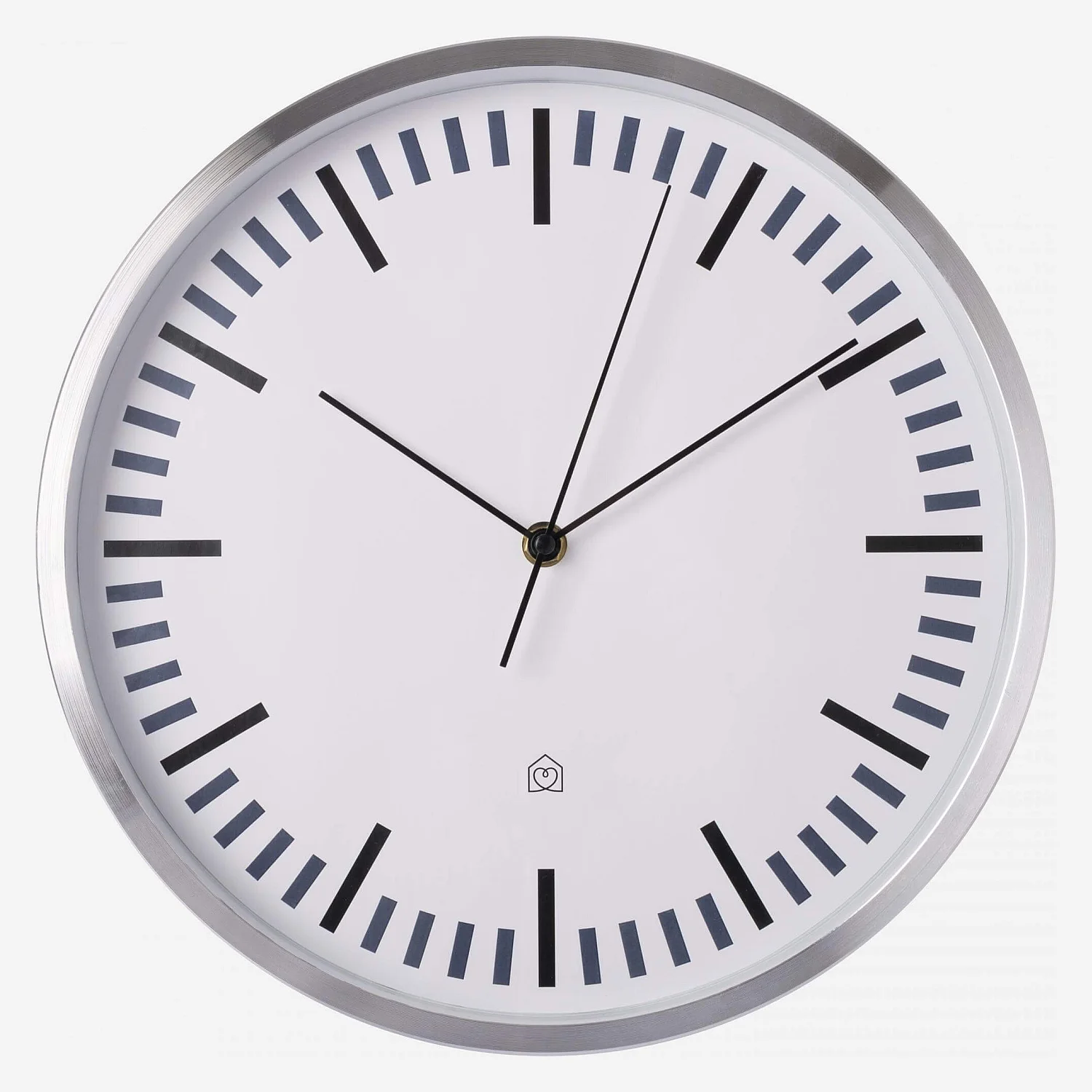 Horloge murale en aluminium - 31 cm - Argent - 1