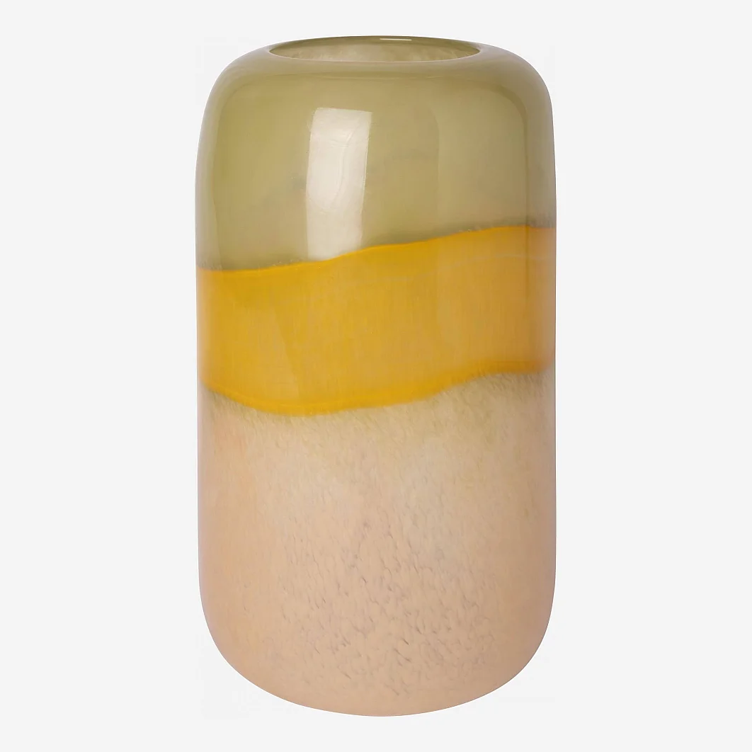 Vase en verre soufflé - 23 x  35 cm - Multicolore - 2