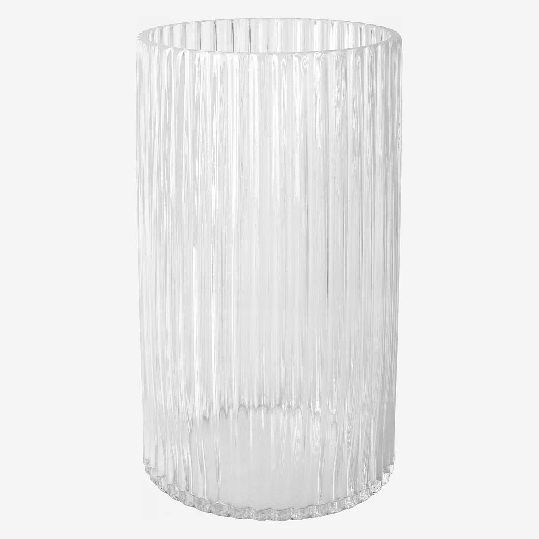 Vase en verre soufflé - 21 x 35 cm - Transparent - 2