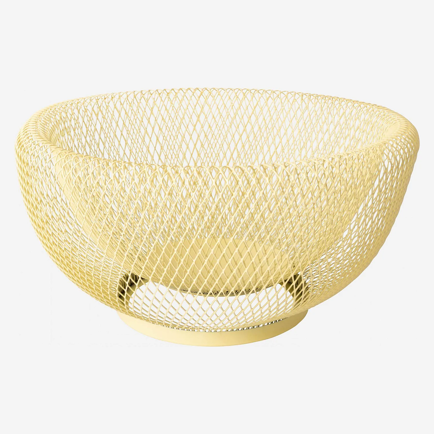 Corbeille à fruits en métal - 25,5 x 13 cm - Jaune - 1