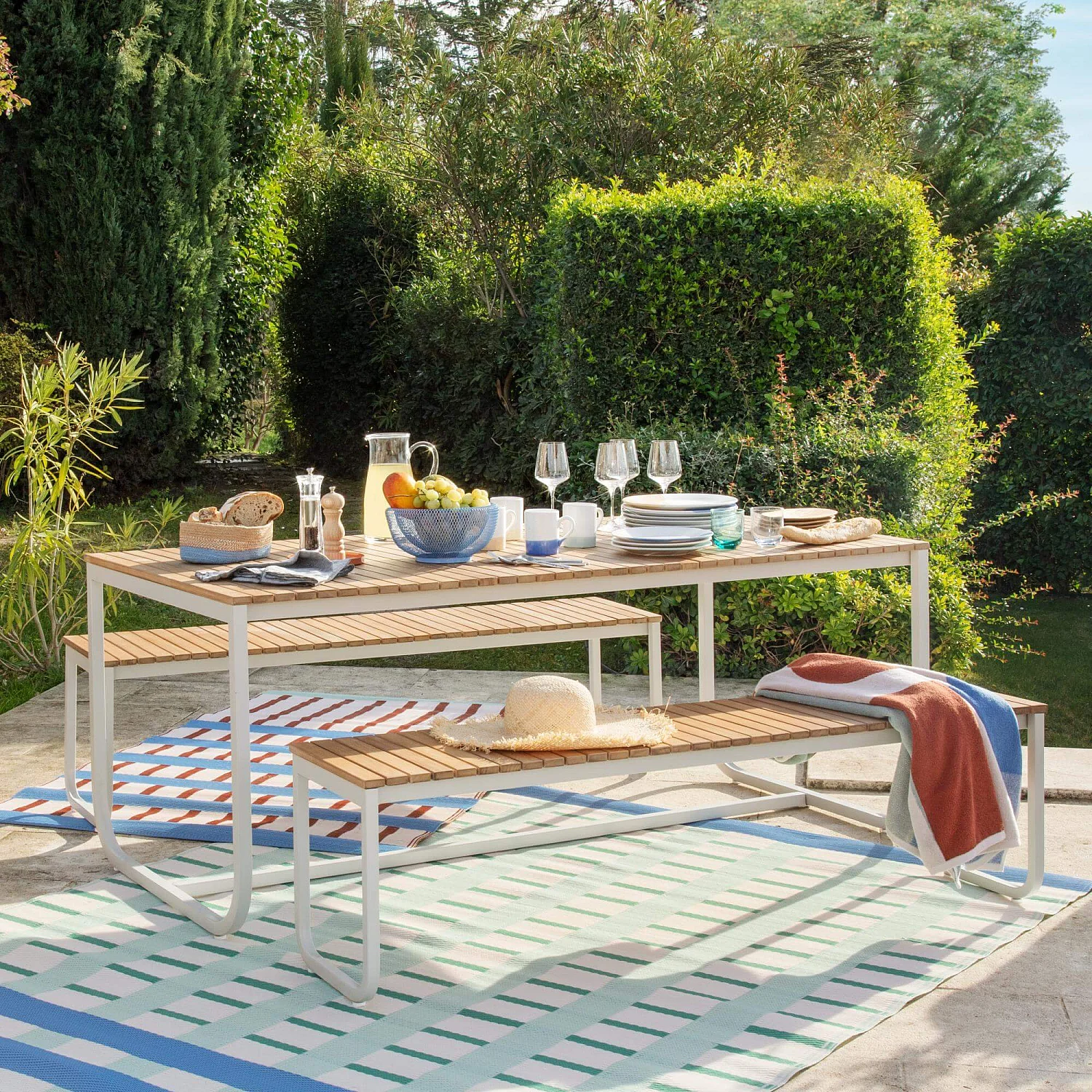 Corbeille à fruits en métal - 25,5 x 13 cm - Bleu - 5