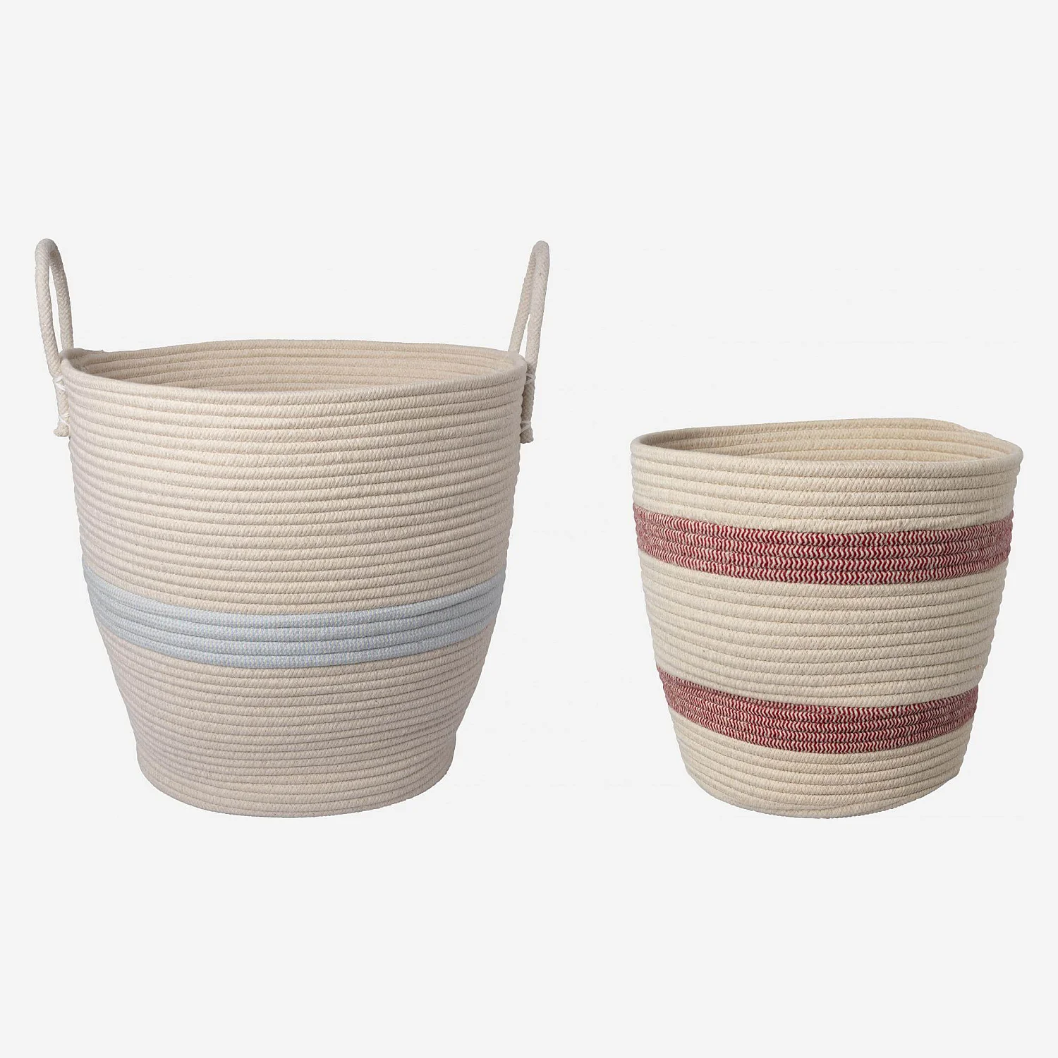 Lot de 2 paniers de rangement en coton - Multicolore - 1