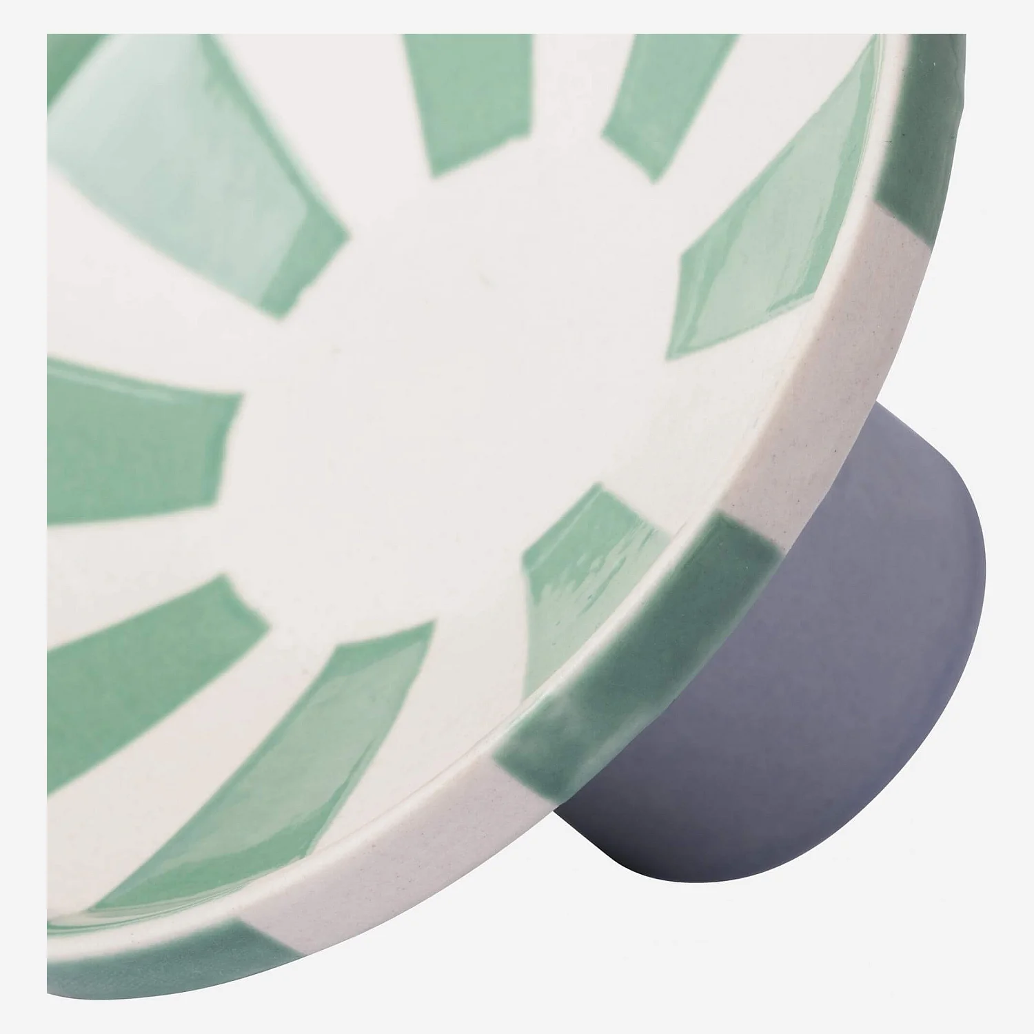 Bougeoir en grès - 9 x 5 cm - Rayures vertes - Design by Chloé Le Cam - 4