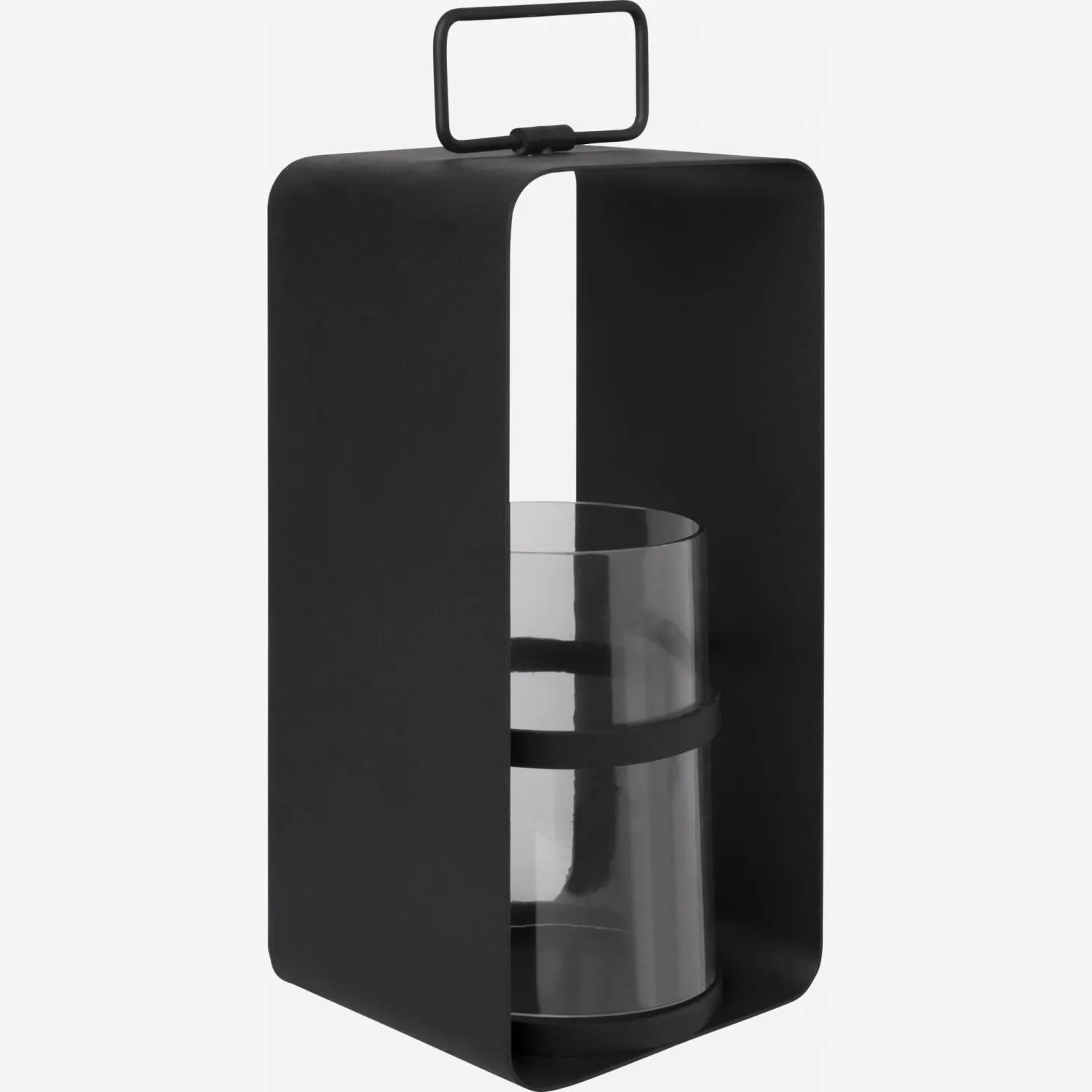 Lanterne en métal - 16 x 12 x 31 cm - Noir