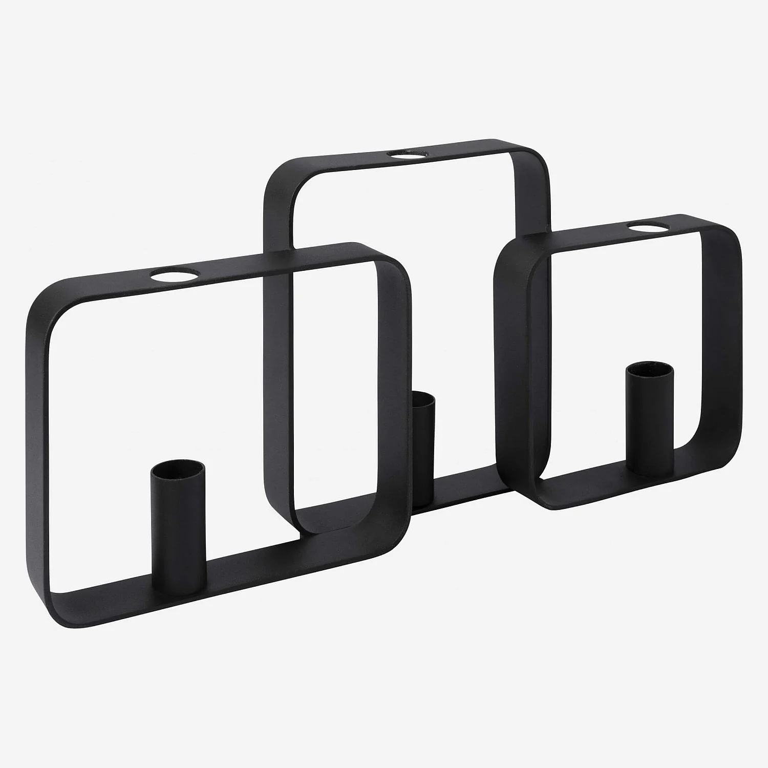 Kerzenständer aus Metall - 39 x 6 x 19 cm - Schwarz - 3