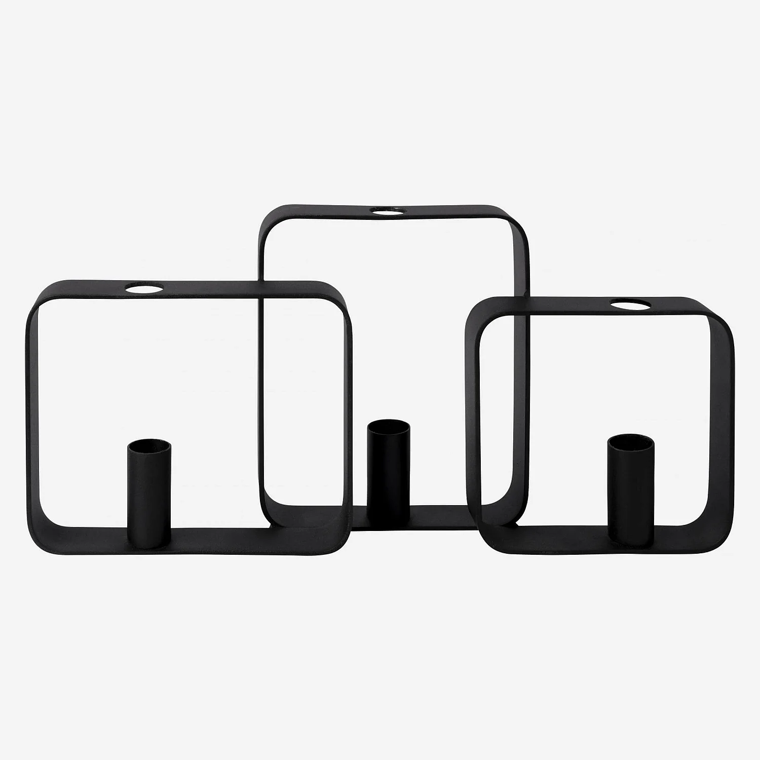 Kerzenständer aus Metall - 39 x 6 x 19 cm - Schwarz - 1