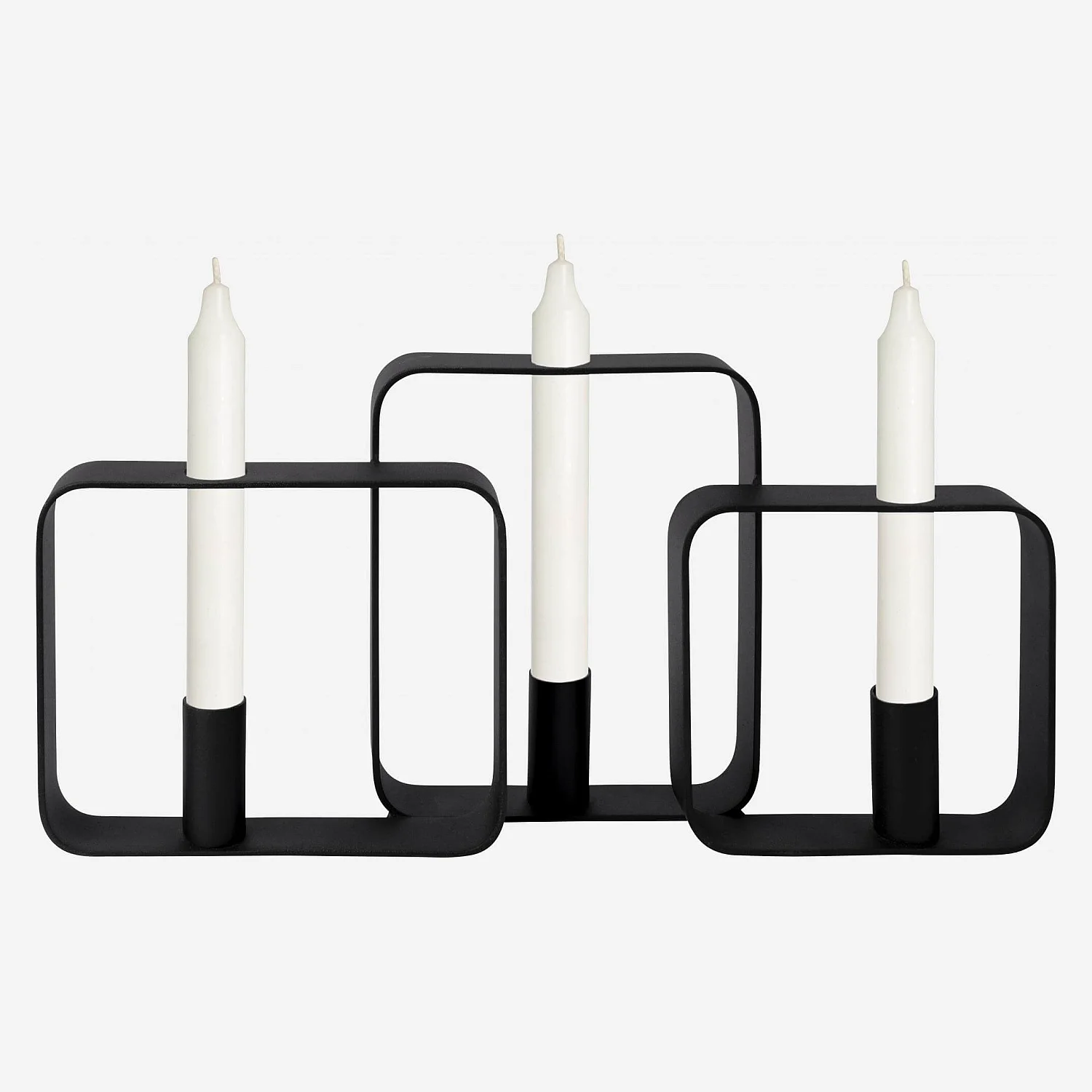 Kerzenständer aus Metall - 39 x 6 x 19 cm - Schwarz - 5