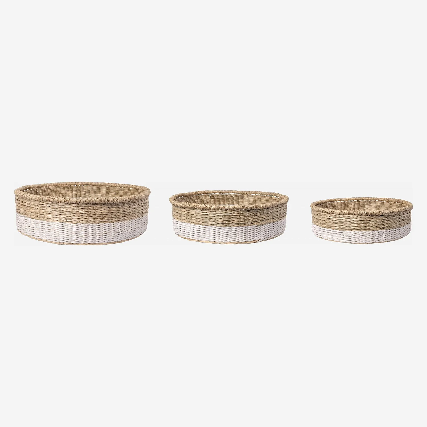 Lot de 3 paniers de rangement en jonc de mer - Naturel - 2