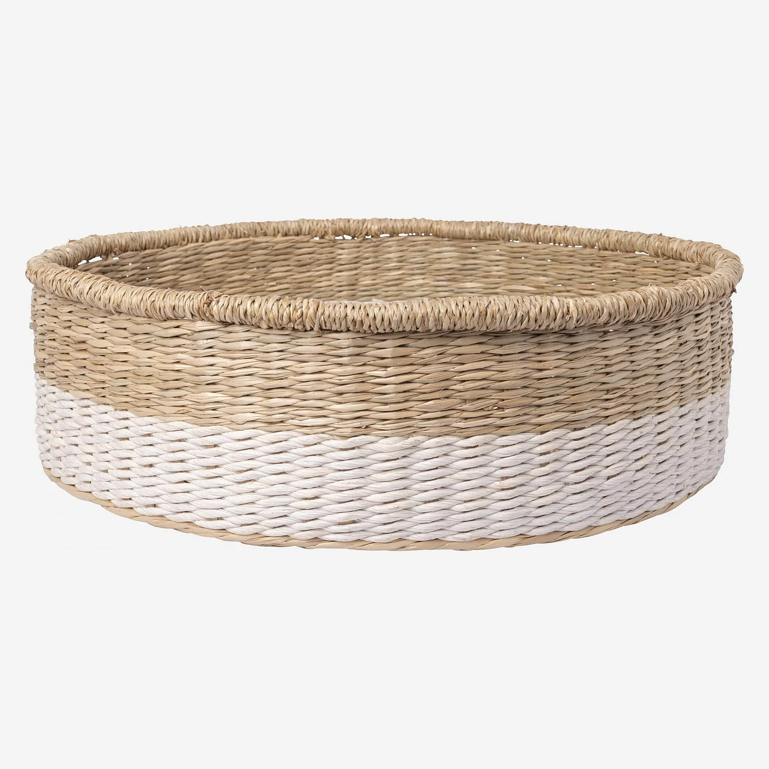 Panier de rangement en jonc de mer - 40 x12 cm - Naturel - 1