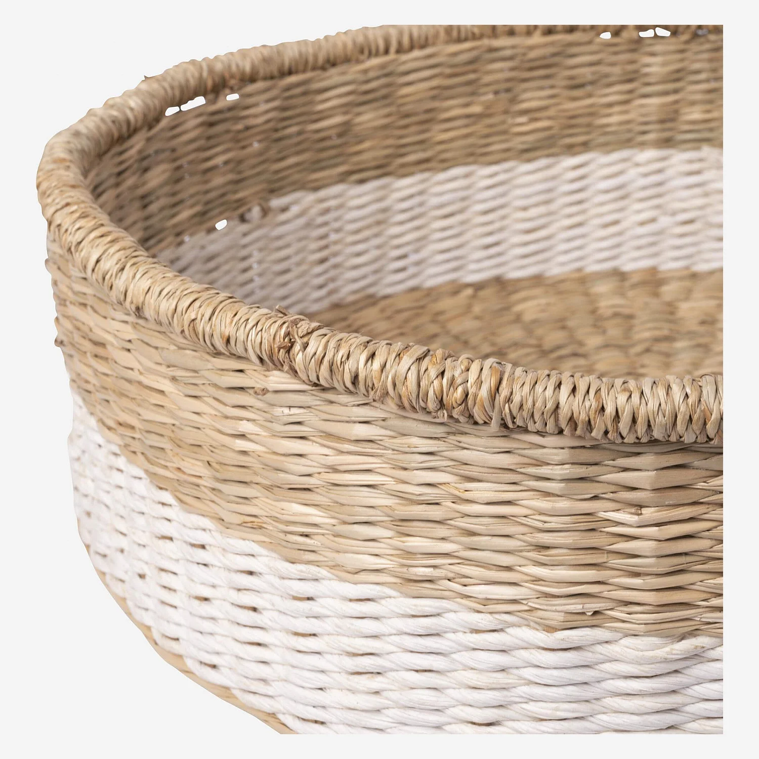 Panier de rangement en jonc de mer - 40 x12 cm - Naturel - 3